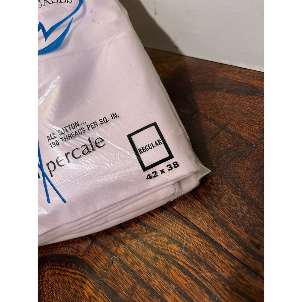 NWT Deadstock 1970s Sears Lavender Purple Cotton Regular 2 Pillowcases 42x38‎ - Picture 2 of 3